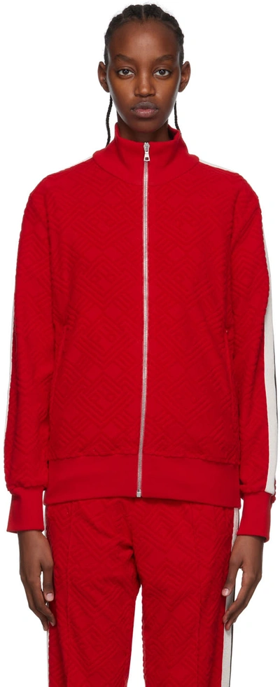 Palm Angels Red Cotton Sweater In Red Off White