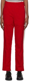 Palm Angels Red Terry Track Lounge Pants In Red Off White