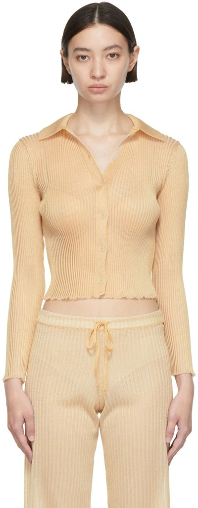 Our Legacy Beige Mazzy Polo In Silver Gold Mix