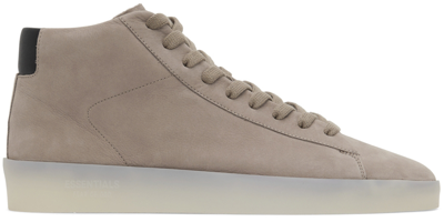 Essentials Gray Tennis Mid Sneakers In 223_warm_taupe
