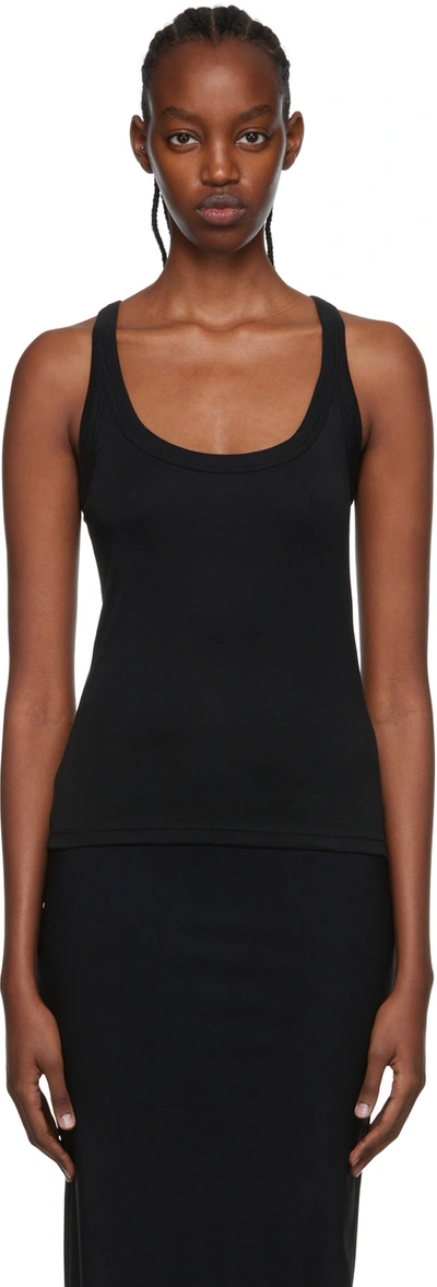 Vince Cotton-blend Tank Top In Black
