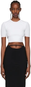 Christopher Esber Open-back Tie-detailed Ribbed Bikini Top In White