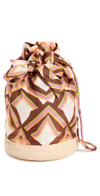 La Doublej Celebration Raffia Pouch In Diamonds Giallo