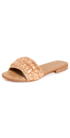 Carrie Forbes Trensa Woven Raffia Slide Sandals In Gold