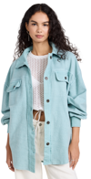 Free People Ruby Turquoise Brushed Cotton-blend Jacket In Mountain Jubilee