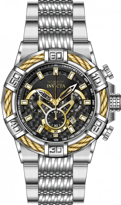Invicta Bolt Chronograph Quartz Black Dial Mens Watch 38951 In Black / Gold Tone / Skeleton