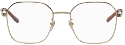 Gucci Gold Hexagonal Glasses In 002 Gold