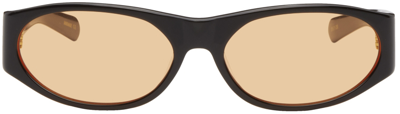 Flatlist Eyewear Black Eddie Kyu Sunglasses In Black/orange