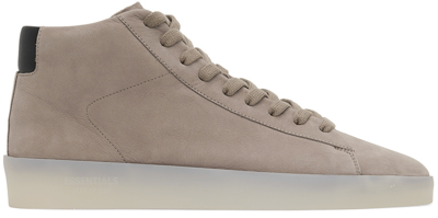 Essentials Taupe Tennis Mid Sneakers In 223_warm_taupe