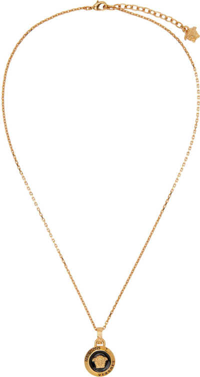 Versace Gold Medusa Head Necklace In 4j120 Blkgl
