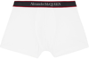 Alexander Mcqueen Logo-waist Stretch Boxer Shorts In White Red