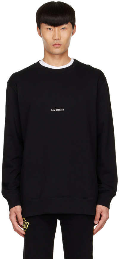 Givenchy Black Cotton Sweatshirt With Logo