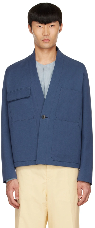 Ermenegildo Zegna Ssense Exclusive Blue Cotton Blazer