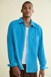 Urban Outfitters Uo Big Corduroy Oversized Work Shirt In Bright Blue