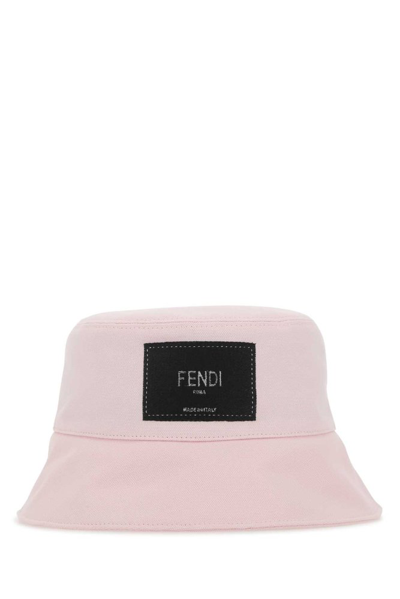 Fendi Canvas Logo Bucket Hat In Pink