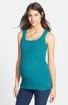 Bun Maternity Maternity/nursing Tank In Everglade Teal