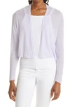 Eileen Fisher Ribbed Organic Linen & Cotton Cardigan In Wisteria