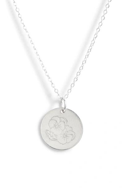 Nashelle Birth Flower Necklace In Sterling Silver - February