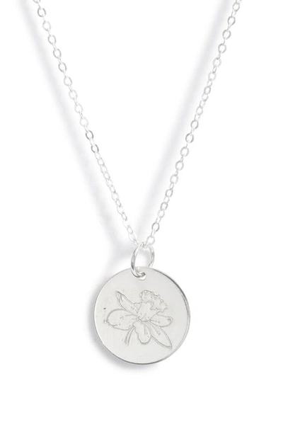 Nashelle Birth Flower Necklace In Sterling Silver - March