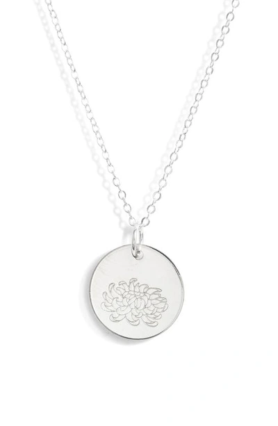 Nashelle Birth Flower Necklace In Sterling Silver - November