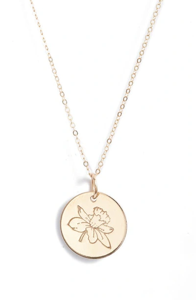 Nashelle Birth Flower Necklace In 14k Gold Fill - March