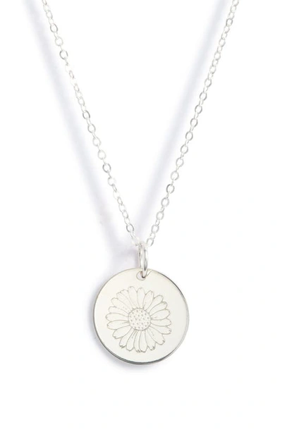 Nashelle Birth Flower Necklace In Sterling Silver - April