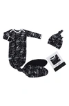 PEREGRINEWEAR PEREGRINE KIDSWEAR DINO KNOTTED GOWN & HAT SET