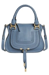 Chloé Small Marcie Leather Satchel In Graphite Navy