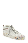 Golden Goose Mid Star Sneaker In White/ Iridiscent