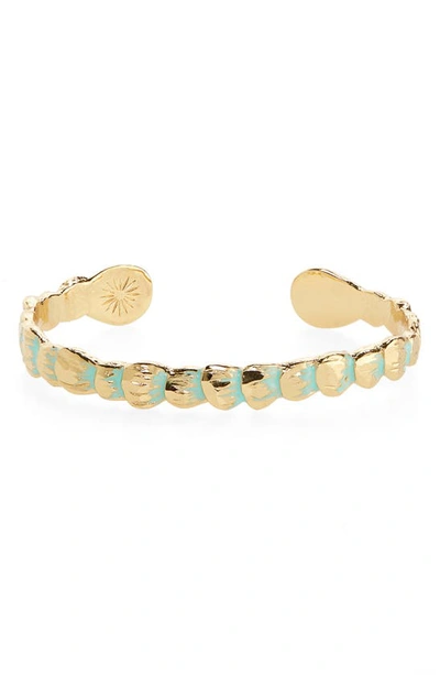 Gas Bijoux Liane Jonc Enamel Cuff Bracelet In Turquoise