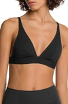 Wolford Black Cotton Beauty Triangle Bra In 000 Black