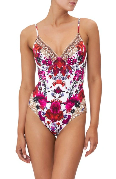 Camilla Reign Of Roses Underwire One-piece Swimsuit In Multi