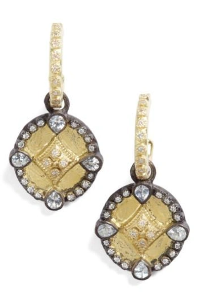 Armenta 18k Yellow Gold And Blackened Sterling Silver Old World Diamond Oval Shield Drop Earrings