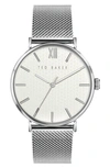 Ted Baker Men's Phylipa Silver-tone Stainless Steel Mesh Watch 43mm