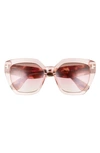 Tom Ford Phobe 56mm Square Sunglasses In Shiny Pink / Gradient Brown