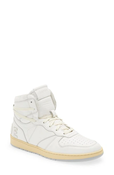 Rhude High-top Panelled Sneakers In White