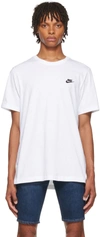 Nike Logo-embroidered Cotton-jersey T-shirt In White