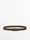MASSIMO DUTTI STRETCH BELT WITH LEATHER DETAILS