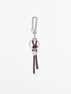 MASSIMO DUTTI LEATHER KEYRING WITH KNOT DETAIL