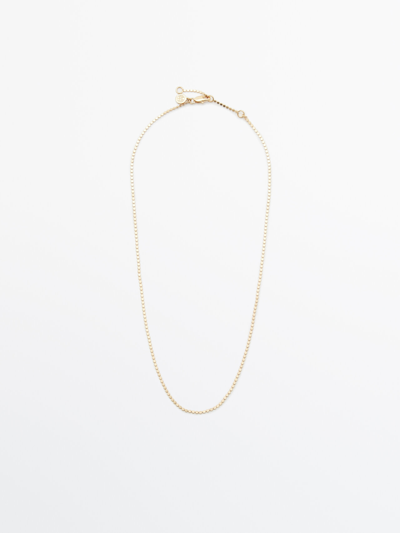 Massimo Dutti Gold-plated Pointed Chain Necklace In Golden