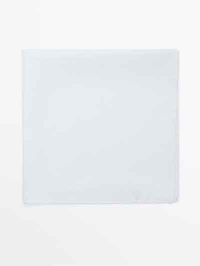Massimo Dutti Halstuch Aus 100% Seide Glatt In White