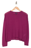 Eileen Fisher Crewneck Boxy Top In Cerise