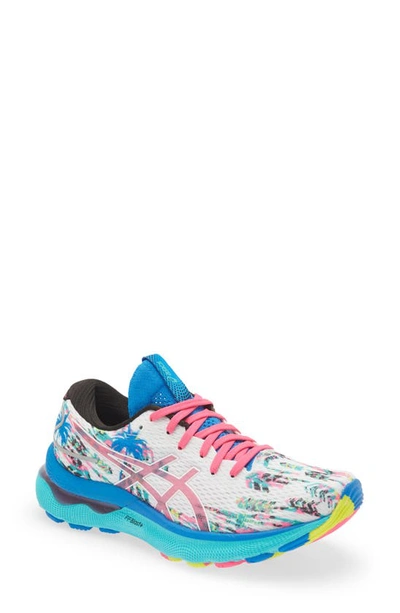Asics Gel-nimbus 24 Color Injection Running Shoe In White/ Pink Glo