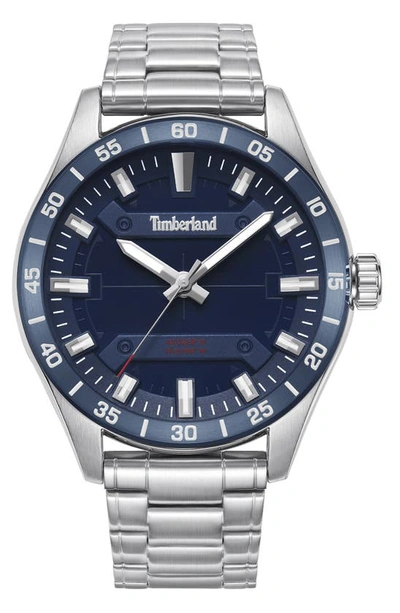 Timberland Men's Calverton Silver-tone Stainless Steel Bracelet Watch 46mm