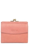 American Leather Co. Dana Bifold Leather Wallet In Faded Rose