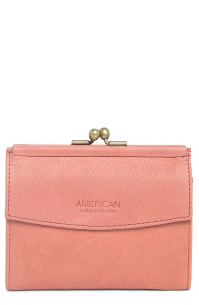 American Leather Co. Dana Bifold Leather Wallet In Faded Rose