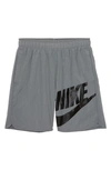 Nike Kids' Woven Athletic Shorts In Smoke Grey/ Black