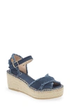 Toni Pons Irina Ankle Strap Wedge Sandal In Mari Navy Fabric