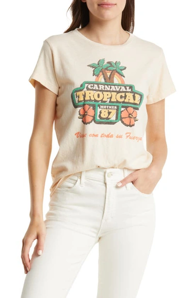 Mother The Boxy Goodie Goodie Carnaval Tropical Tee Shirt In White