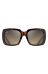 Maui Jim Two Steps 55mm Polarizedplus2® Square Sunglasses In Tortoise/brown Polarized Gradient